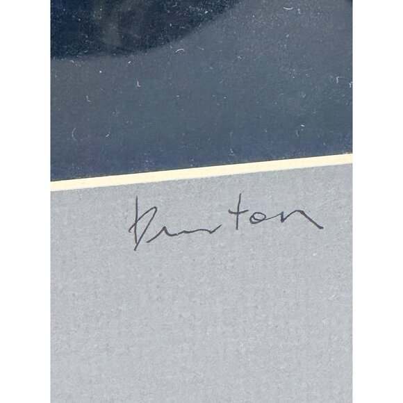 Abstract Framed Art Print By Signed Artist Bruton Colorful Fiery Design 28X20" - Picture 5 of 11